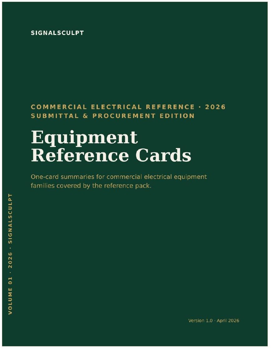 Commercial Electrical Reference 2026 — Equipment Reference Cards cover